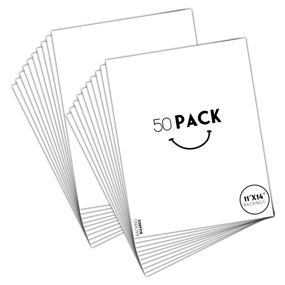 GOLDEN STATE ART 50 Pack White 11x14 Uncut Mat Boards Full Sheet for Pictures, Frames, Crafts