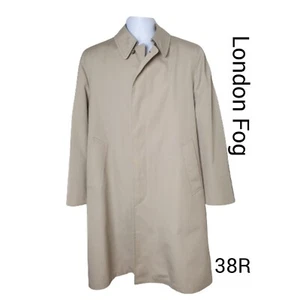 Vintage London Fog Mens Trench Coat Maincoats Rain with Removeable Liner 38R - Picture 1 of 12