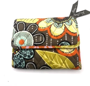 Vera Bradley Flower Shower Euro Trifold Wallet Retired Pattern - Picture 1 of 4
