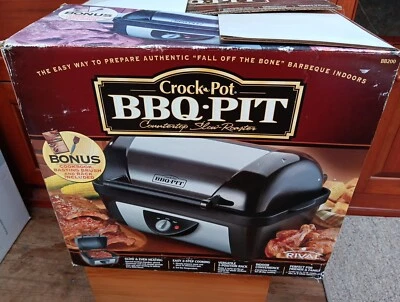 Rival Crock Pot Bbq Pit BB100 Meat Cooker Slow Roast on Countertop! New Open Box - Image 1 of 4