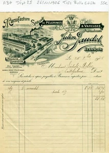 Dépt 25 - Besançon & Paris II ème - Très Belle Entête d'une Manufacture de 1906 - Bild 1 von 1