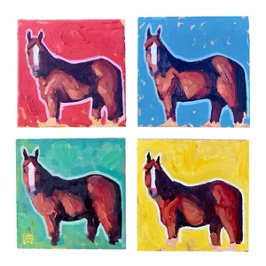 Original Painting Pop Art Western Horse 16x16 - Picture 1 of 8