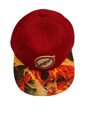 The Flash Hat DC Comics Malla Snapback Sombrero Juvenil Superhéroe Niños Negro y Rojo Foto 1 de 4