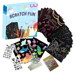 36+9 Scratch Art Paper Kit with Pre-Outlined Template Customizable Paper 4 - Picture 1 of 8