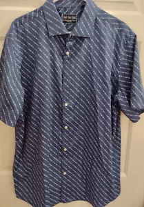 Charleston Threads Shirt dunkelblau Fischgräten Fisch Skelett Print Gr. XL - Bild 1 von 9