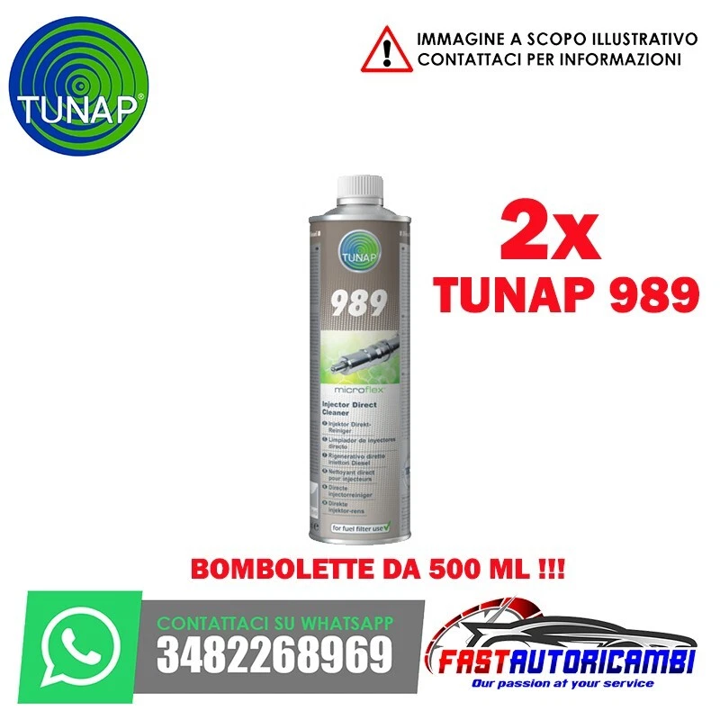 Tunap 989 Pulitore Iniettori Diesel Gasolio Auto - 2 Bombolette da 500ML