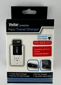 Vivitar Rapid Travel Charger VIV-QCB-212 per Canon LP E10 e simili sigillato nuovo con scatola - Foto 1 di 5