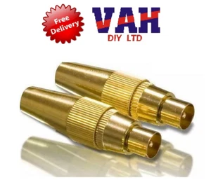 2 X PHILIPS GOLD PLATED MALE COAX PLUGS (TV ARIAL PLUGS) P/N SWV3560/10 - Picture 1 of 2