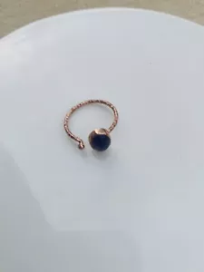 VINTAGE SILVER GILD 925 ROSE GOLD PLATED AMETHYST ADJUSTABLE RING - Picture 1 of 7