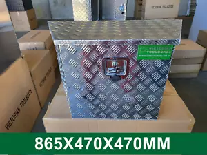 865x470x470 mm Aluminium Draw Bar Toolbox Trailer Ute Truck Camper alu box - Picture 1 of 6