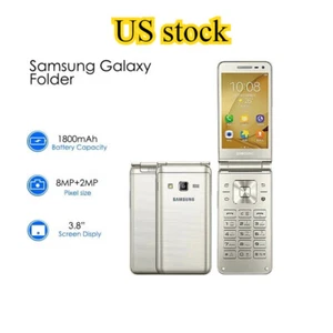 Samsung Galaxy Folder G1600 Unlocked Flip Phone Dual Sim 2GB RAM 16GB ROM Gold - Afbeelding 1 van 24