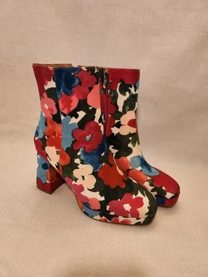 Botas de plataforma Slug Bug HeyGirl de Corkys tacón grueso talla 10 rosa floral Foto 1 de 4