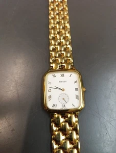 Tissot Watch Unisex Gold Plated Quartz 30m - Picture 1 of 10