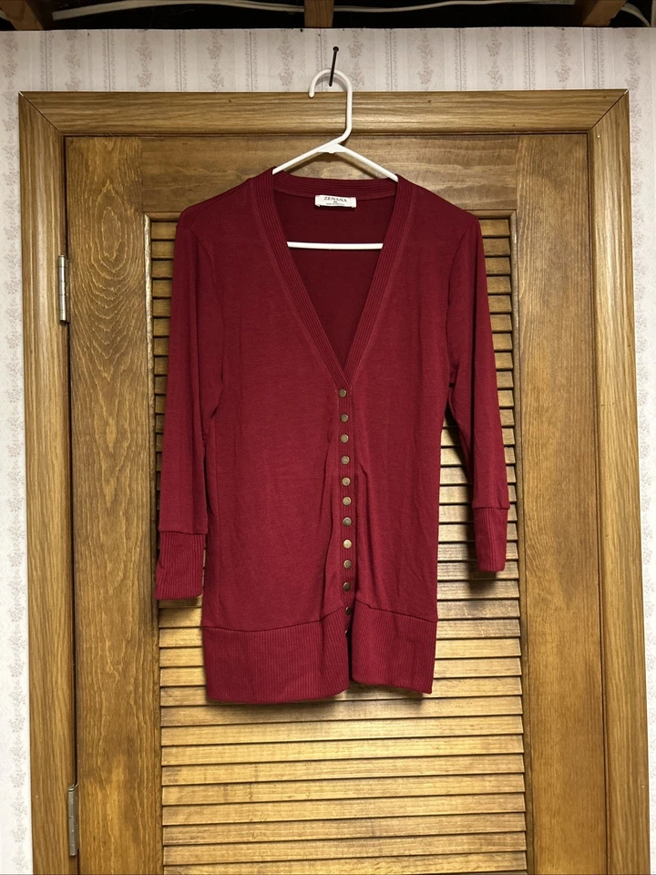 Zenana Outfitters Mujer Cárdigan Punto Talla XL ROJO Foto 1 de 1