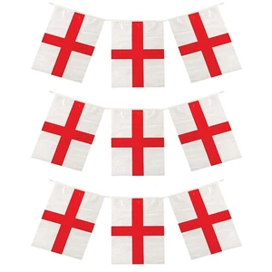 12ft Plastic St George Flag Garland Bunting England Patriotic Decoration - Picture 1 of 1