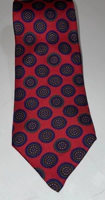 Corbata de seda Damon vintage roja azul verde geométrica 64x3 hecha en EE. UU. Foto 1 de 4