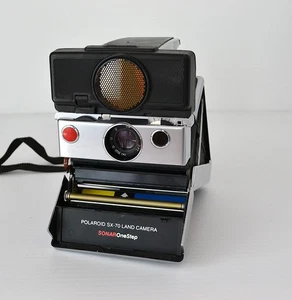 Vintage Polaroid SX-70 Sonar Onestep Sofortbildkamera, getestet und funktionsfähig, + Trageriemen - Bild 1 von 7