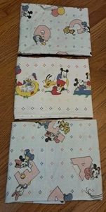 De Colección Dundee Disney Baby 1984 Mickey Minnie Mouse ABC Cuna Manta Lote De 3 38x25 - Imagen 1 de 19