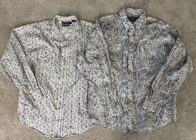 2 Panhandle тонкий рубашки мужской XL Western Pearl Snap ковбой родео длинным рукавом - Изображение 1 из 4