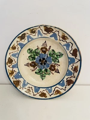 🟠 Ceramica Popolare Maiolica antico piatto dipinto a mano esemplare 2 - Immagine 1 di 4