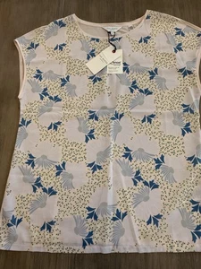 Neu mit Etikett Ted Baker Top Größe 2 (US S/M) Kurzarm Blumenmuster rosa UVP 95 $ - Bild 1 von 5