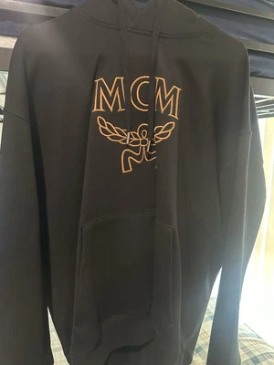 NEW MCM Mens Classic Logo Black Cotton Hoodie Medium — 第 1/4 张图片