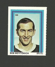 Bob Woytowich #165 Pittsburgh Penguins 1971-72 Eddie Sargent Hockey Stamp