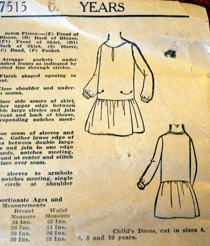 *LOVELY VTG 1920s GIRLS DRESS Sewing Pattern Size 6 Years FF - Image 1 of 1