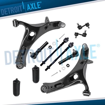 Front Lower Control Arms Sway Bars Tie Rod Ends Kit for 2010-2014 Subaru Legacy - Image 1 of 4