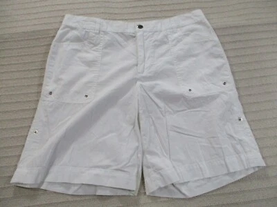 Chaps Womens Shorts 8 White Chino Pockets Button Zips Classic Fit Casual Cotton - Image 1 of 4