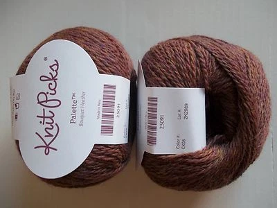 Paleta Knit Picks 100% hilo de lana, ramo brezo, lote de 2 (231 yardas cada uno) Foto 1 de 2