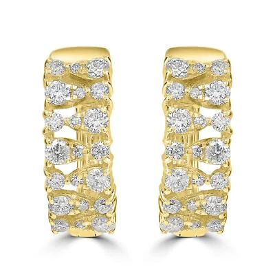 Gemistry 14K Yellow Gold 0.56 Ct Diamond Hoop Earrings for Women - Image 1 of 4