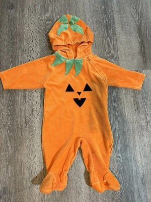 Carter's Capucha Calabaza Cremallera Body Pie Pjs Halloween Disfraz 3-6M Foto 1 de 4