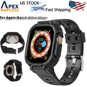 For Apple Watch Ultra 49mm Band Strap TPU iWatch Rugged Sport Bumper Case Cover - Zdjęcie 1 z 10