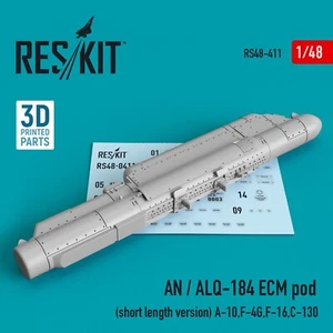 AN/ALQ-184 ECM Pod Short A-10 F-4G F-16 C-130 1/48 3D Print ResKit RS48-0411 - Imagen 1 de 4