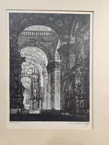 ERNO KOCH Mezzotint Kirche St. Lorenz Altarschiff KEMPTEN ALLGAU 1946 12x10 - Bild 1 von 8