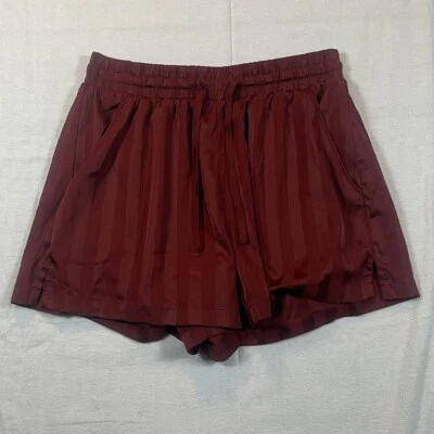Abecrombie Fitch Sleepwear Women’s Small Burgundy Sleepwear Fleece Shorts - Image 1 of 4
