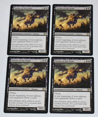 4X MASTER OF THE FEAST Black Rare JOURNEY INTO NYX MAGIC GATHERING CARD - Image 1 of 4