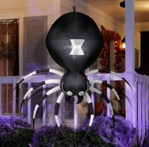 Gemmy Inflatable 7ft Hanging Black & White Spider Yard Decoration 226740 - Picture 1 of 7