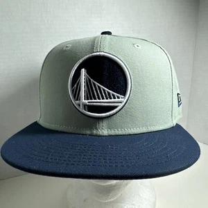 New Era Golden State Warriors Sage & Blue 59FIFTY Fitted Baseball Hat Sz 7 3/8” - Picture 1 of 9