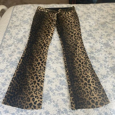 Pantalones acampanados vintage años 90 Lip Service Los Angeles estampado de leopardo tiro bajo talla L Foto 1 de 4