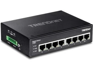 TRENDnet 8-Port Hardened Industrial Gigabit DIN-Rail Switch, 16 Gbps Switching - Picture 1 of 5