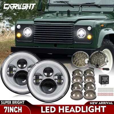 Headlights+LED Light Upgrade Kit For Land Rover Defender 200Tdi 300Tdi 90/110/13 - Image 1 of 4