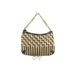 Cole Haan Small Baguette Yellow Multi Basket Weave Chain Strap Bag - Picture 1 of 10