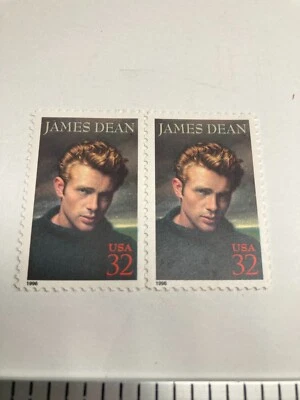 2 Vintage James Dean USA 32 Cent Stamps 1996 USPS Unused - Image 1 of 3