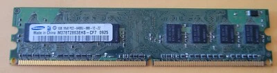 SAMSUNG 1GB 1Rx8 PC2-6400U DDR2-800 240-PIN DIMM M378T2863EHS-CF7 - Image 1 of 2