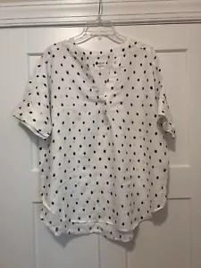 Marks And Spencer Pure Linen Short Sleeve Floral Top Navy Mix Size 14 Uk Summer - Picture 1 of 4