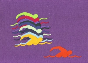 SWIMMER die cuts scrapbook cards - Picture 1 of 1