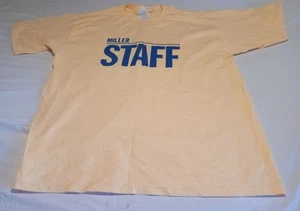 Miller Lite Staff Yellow Graphic T-shirt Men's Size XL Gildan - Picture 1 of 7