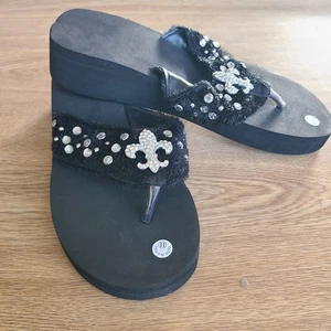 Fleur de Lis Flip Flops schwarz - Bild 1 von 3